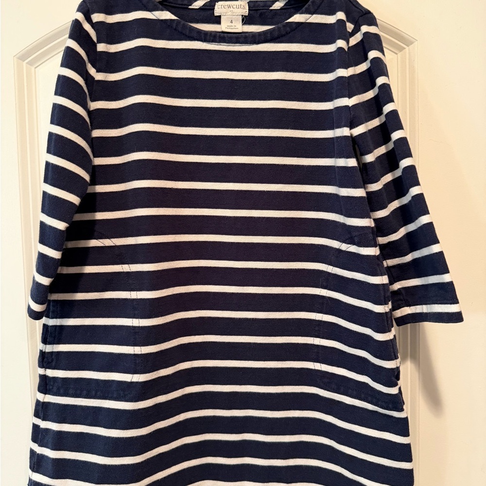 Crewcuts Navy and White Striped Top